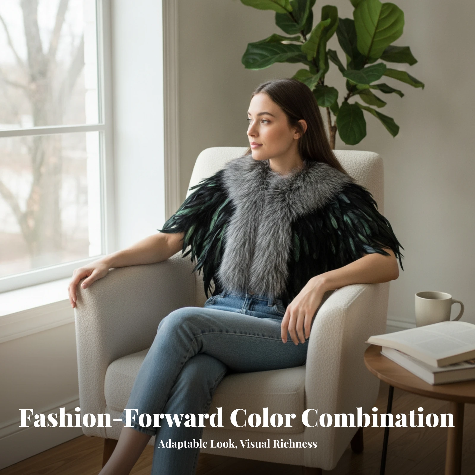 Costume Accessory Layered Feathers Feather Shoulder Wrap Faux Faux Hair Shoulder Shawl Faux Faux Hair Capelet Draped Silhouette