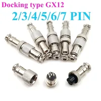 10set Male Female 12mm Circular Aviation Socket Plug Wire Panel Connector GX12 2/3/4/5/6/7 Pin  Metal M12