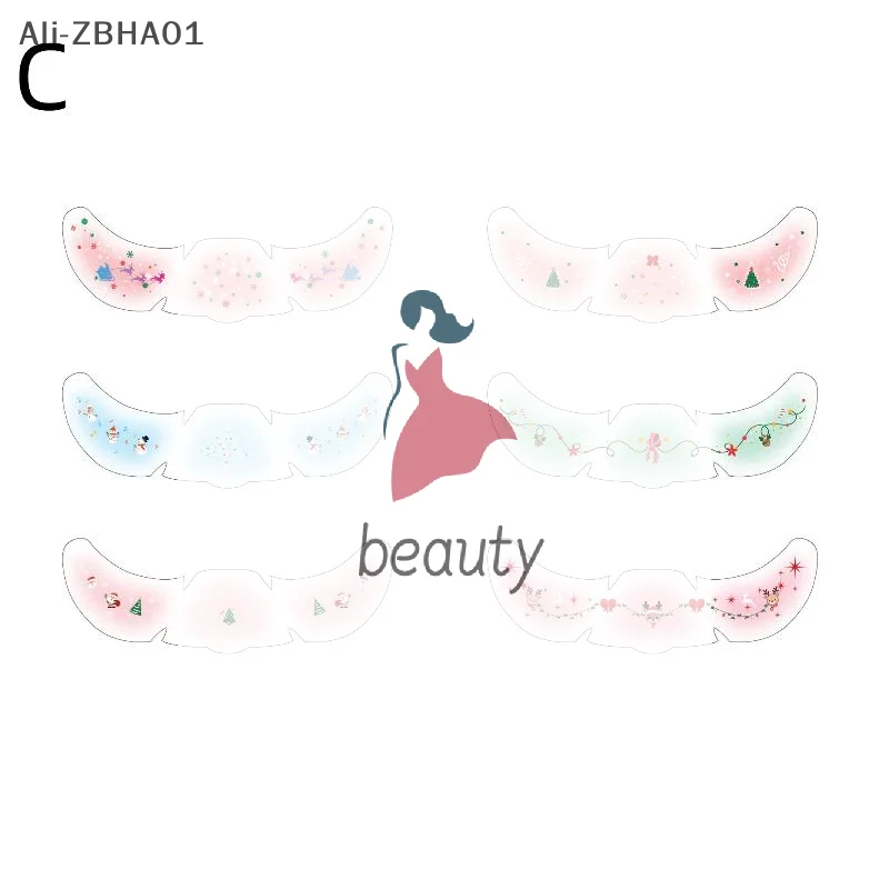 

Temporary Tattoo Stickers For Festival Party 6 Sheets Christmas Glitter Freckles Holographic Stickers Santa Claus Bell Snowman