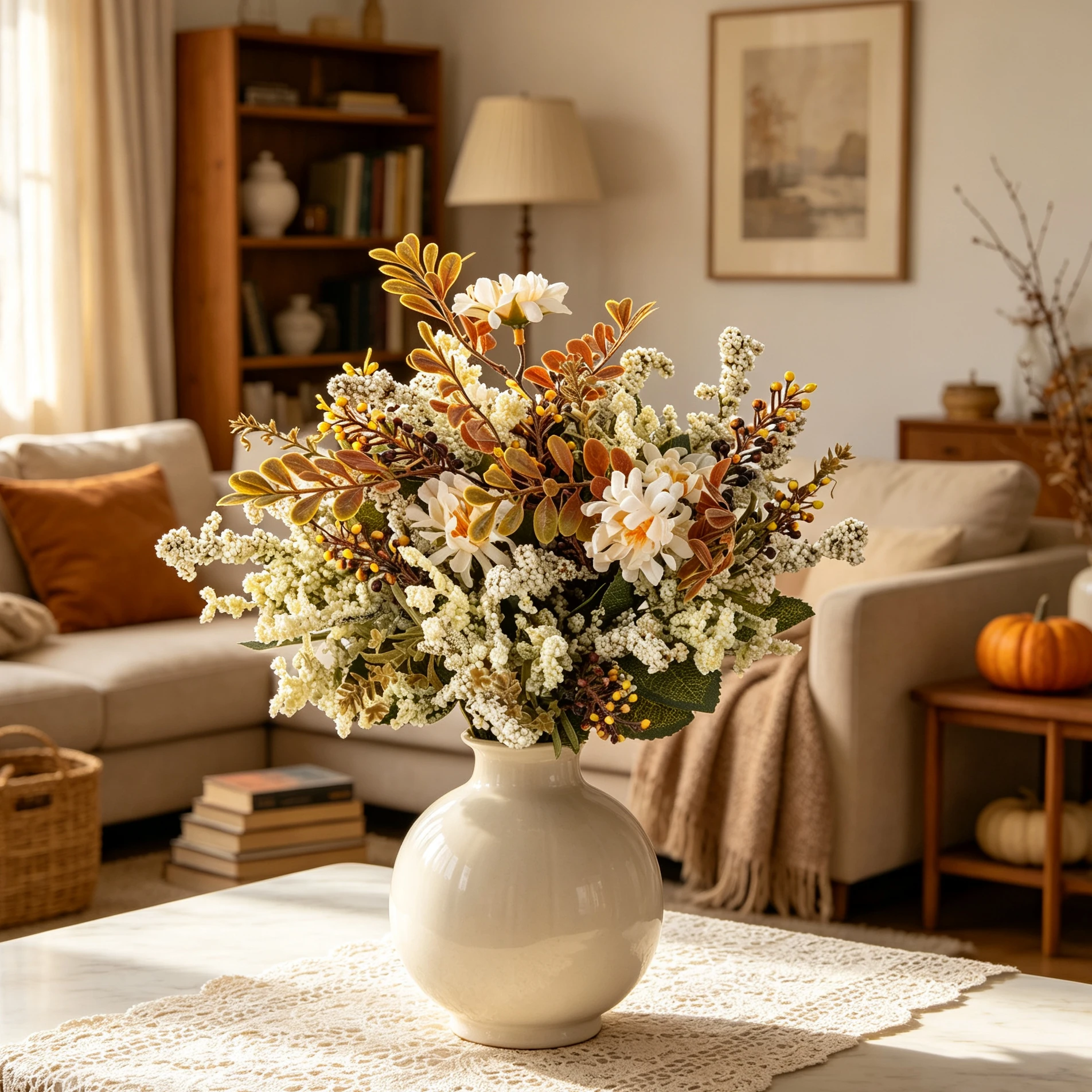 Künstliche Blumen Chrysanthemen Blasengras DIY Festival Heim Zimmer Außenbereich Garten Hof Herbstdekoration Hochzeit Brautsträuße – Detail 4