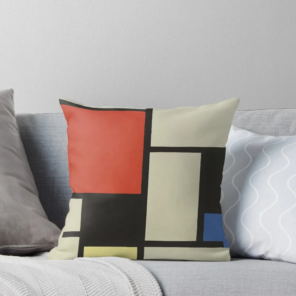 Composition (1921) print in high resolution by Piet Mondrian Throw Pillow Decorative Cushion Pillow