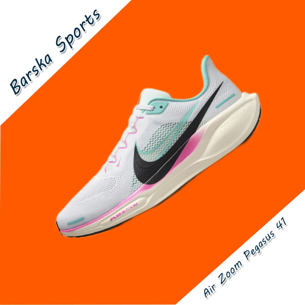 Nike AIR ZOOM PEGASUS 41 Men's and Women's Lightweight Breathable Low Top Sneakers Teal and Pink