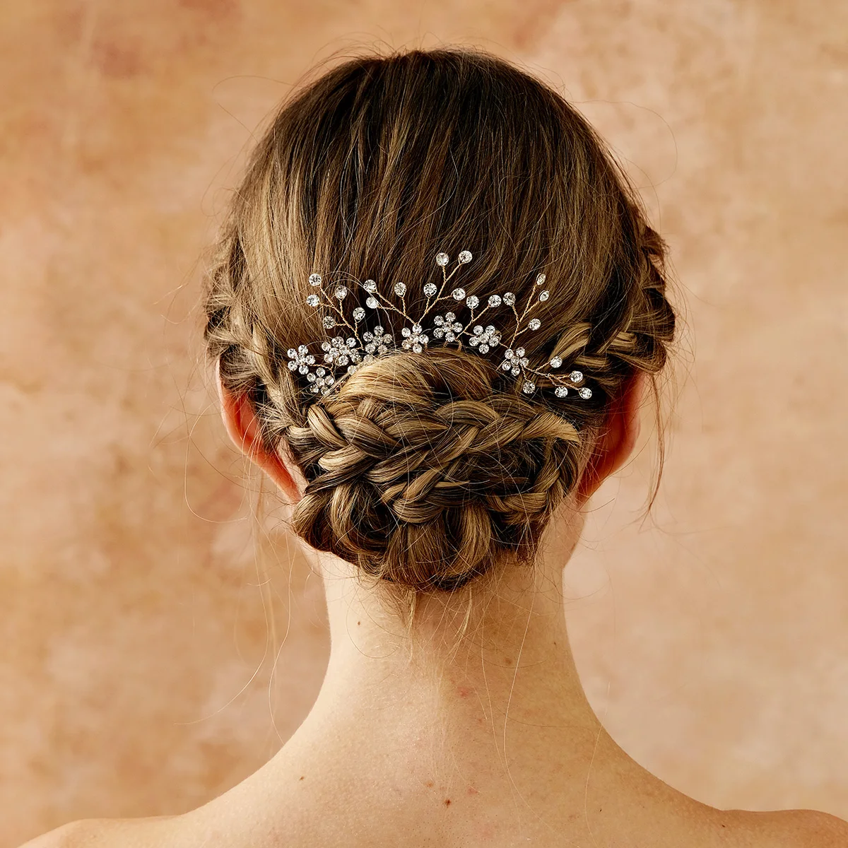 Miallo 12pc Handmade Rhinestone Flower Bridal Hairpin Set Elegant U-shaped Hair Pins Jewelry Hair Accessories Head Ornament