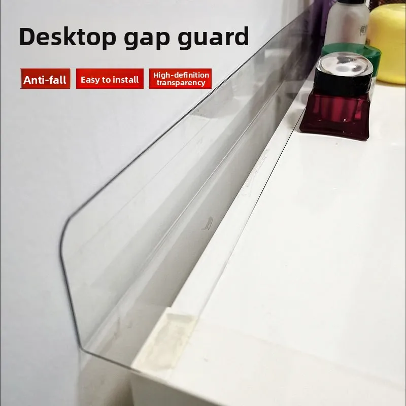 Acrylic Desk Blocker Office Desk Barrier PVC Study Partition Anti-Fall Strip Durable Desktop Organizer