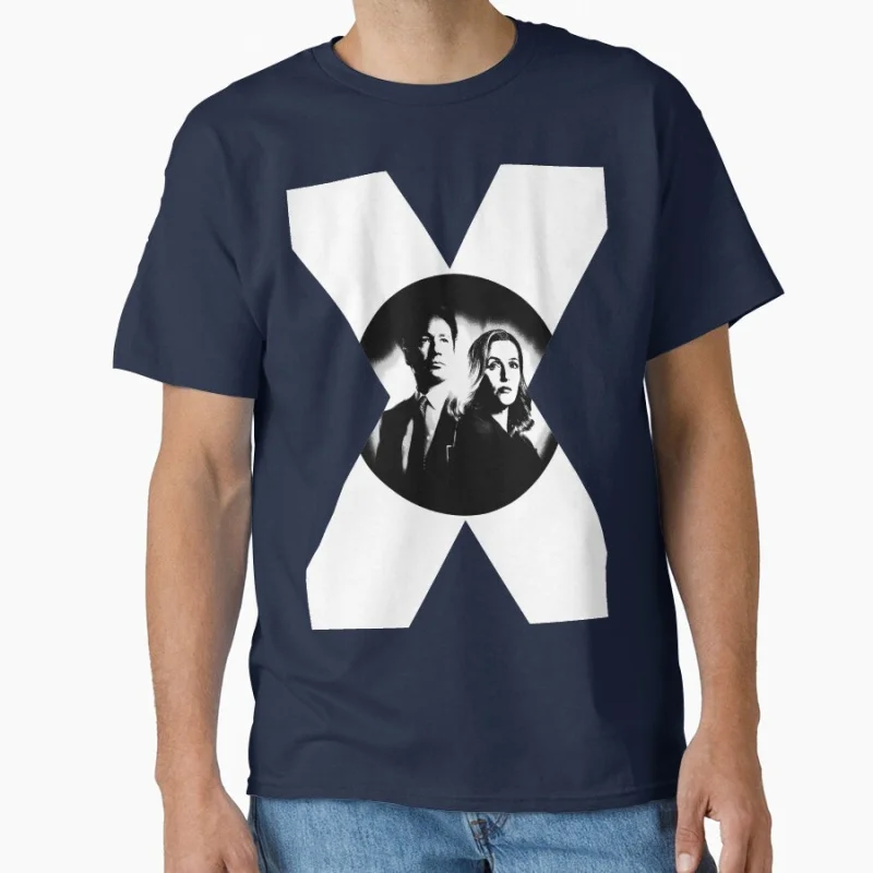 MULDER & SCULLY X FILES Retro Sci fi The X-Files Funny Alien Gift T shirt for man printed tee Large size Tops Graphic Clothes