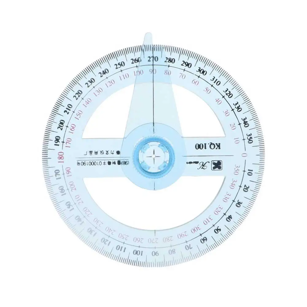 Geometria durável 360 graus braço oscilante círculo completo ferramentas de medição matemática transferidor goniômetro ponteiro ângulo régua