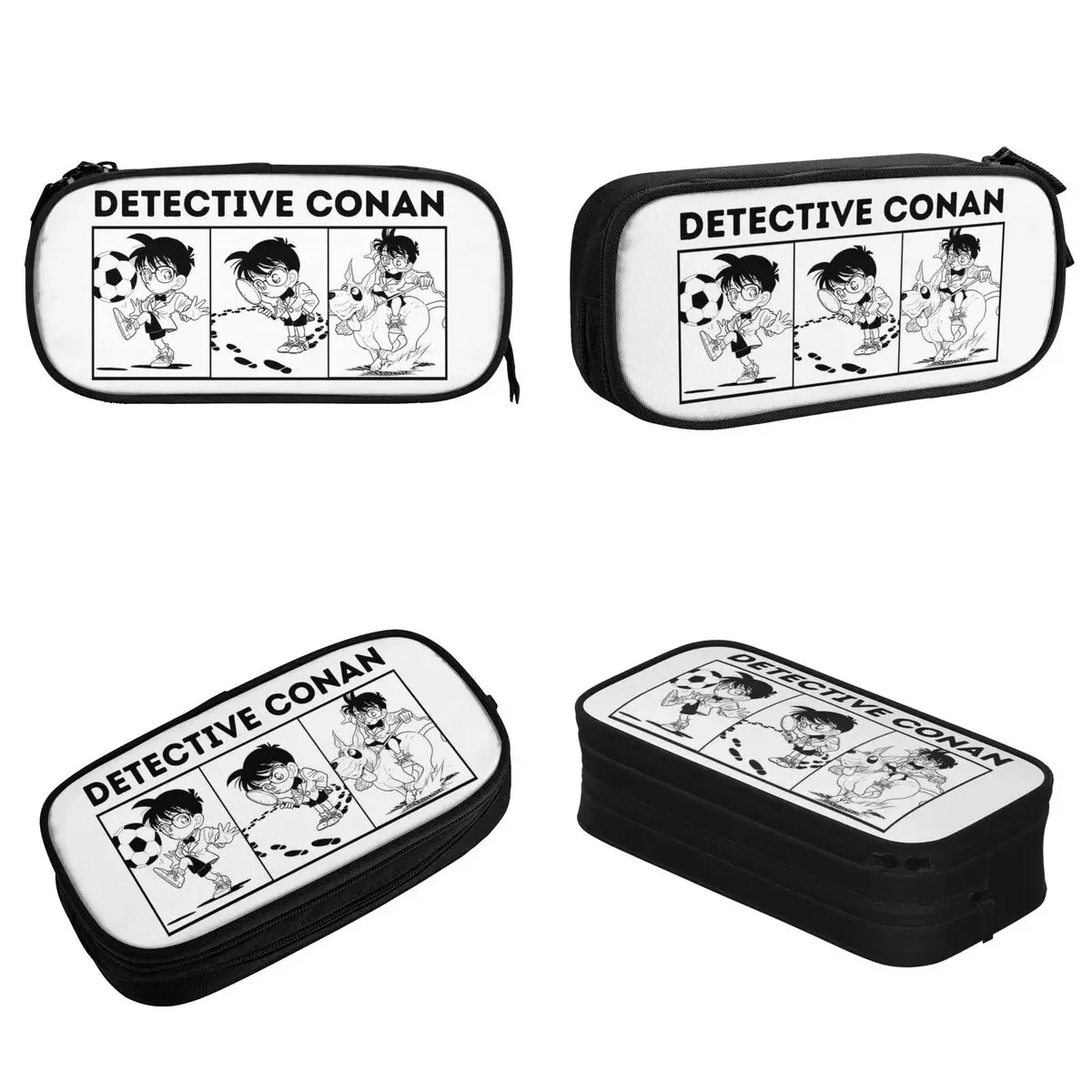 Detective Conan Manga Design Pencil Cases Pen Holder Bag Kids Big Capacity Students School Gifts Pencilcases