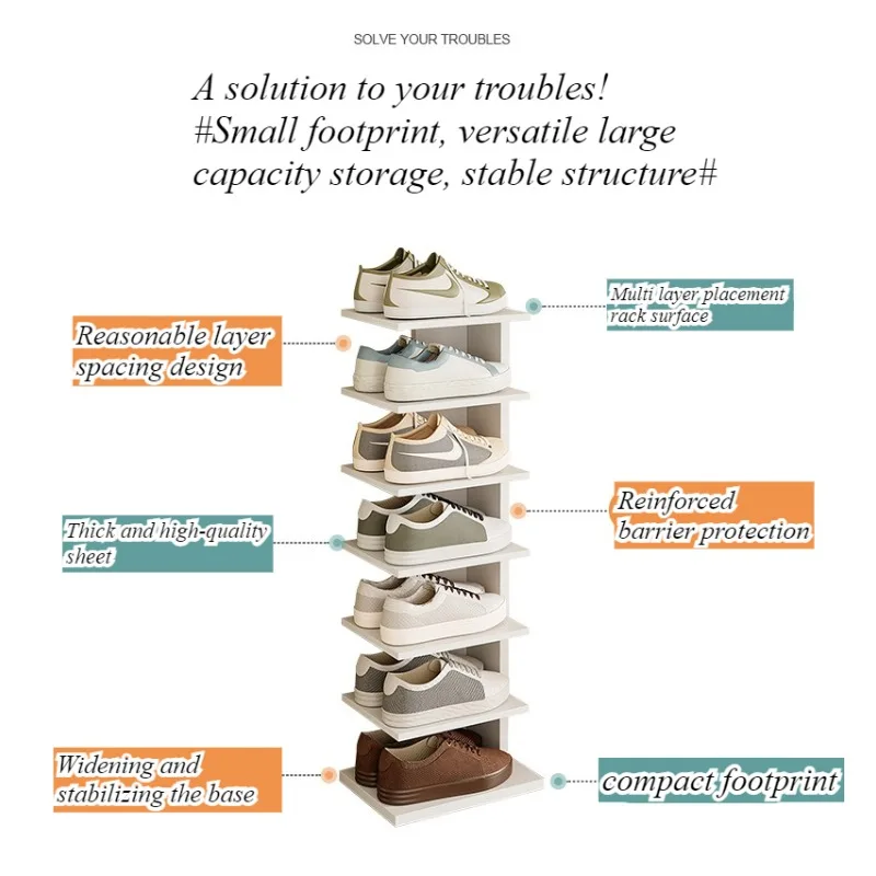 Invisible shoe rack home door simple multi-layer new explosion small narrow layered baffle storage artifact space saving image 5