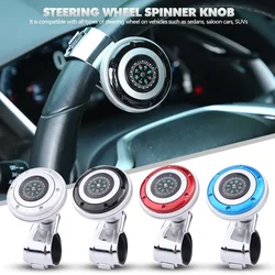 Steering Wheel Spinner Knob with Compass Universal 360 Degree Rotation Metal Power Handle Ball Booster for Car Vehicle Auto