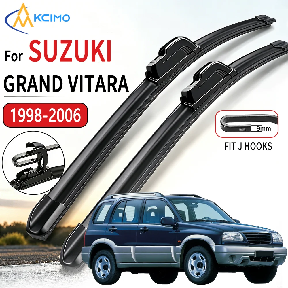 

KCIMO Front Windshield Wiper Blades for Suzuki Grand Vitara 98-06 2Pcs J-Hook U-Type Car Windscreen Wipers Replacement 19"+19"