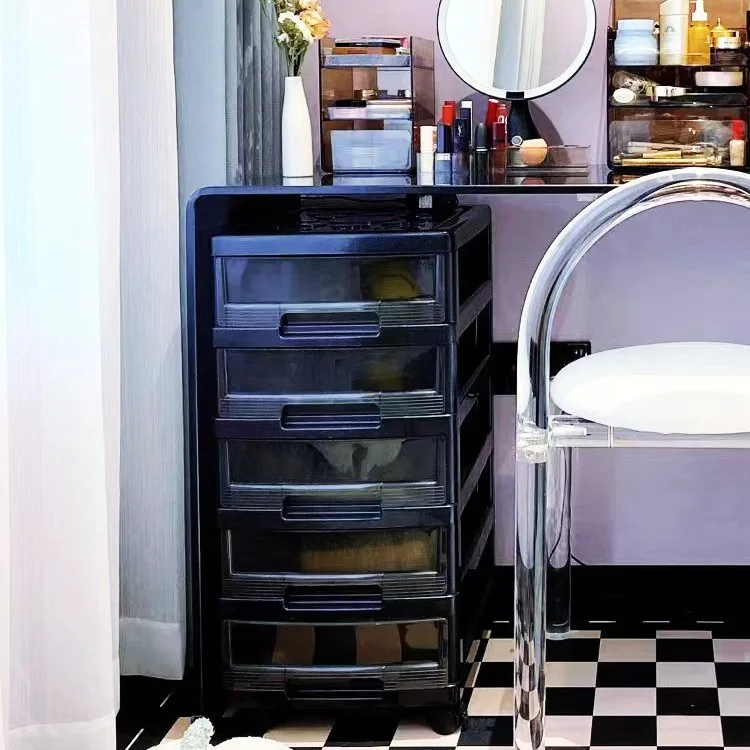 Makeup table Plastic stationery box Drawer locker Multi-layer storage under office table