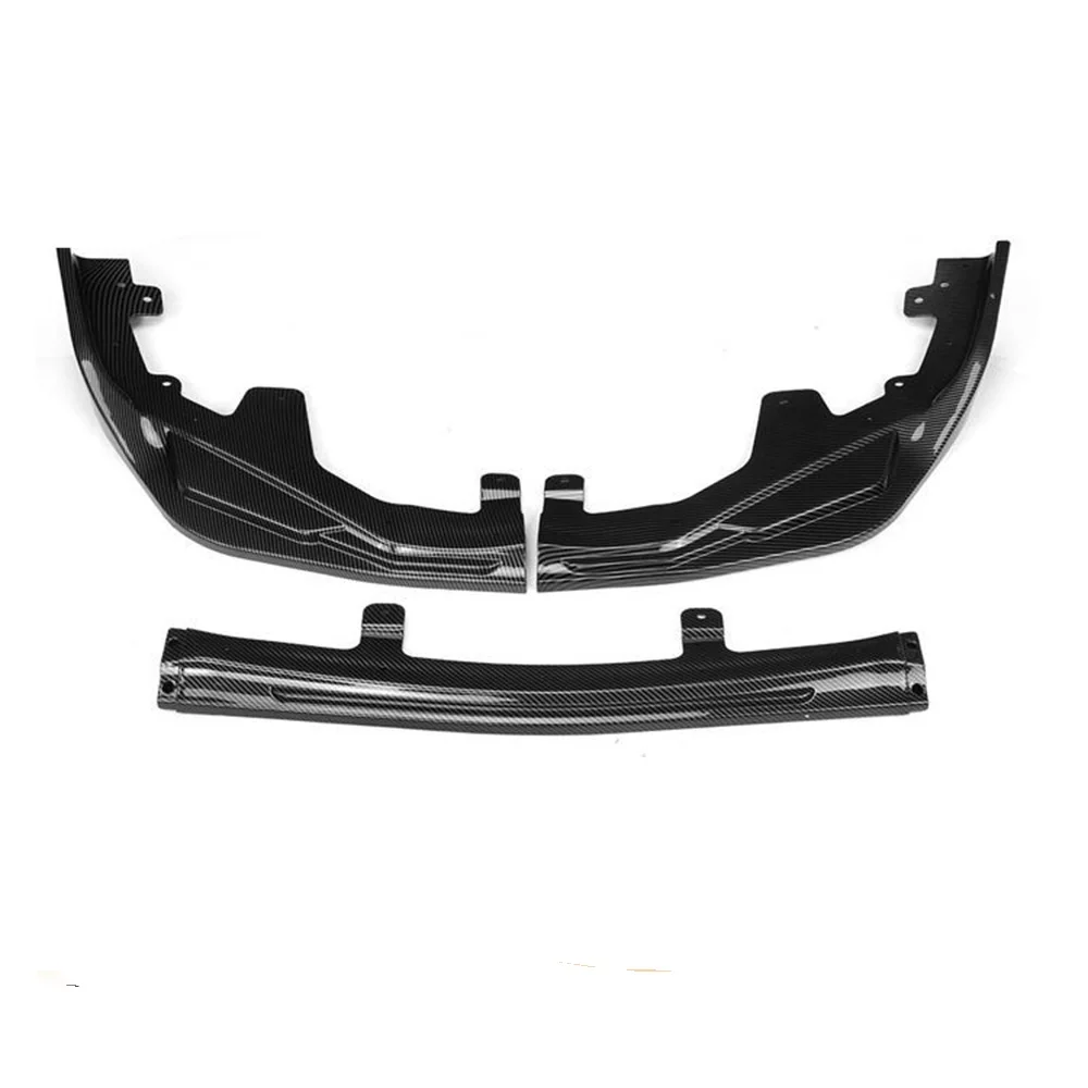 

Car Front Bumper Lip Gloss Black ABS Carbon Fiber Front Lip Auto Hatchback Modification Accessories for Civic 2016-2021