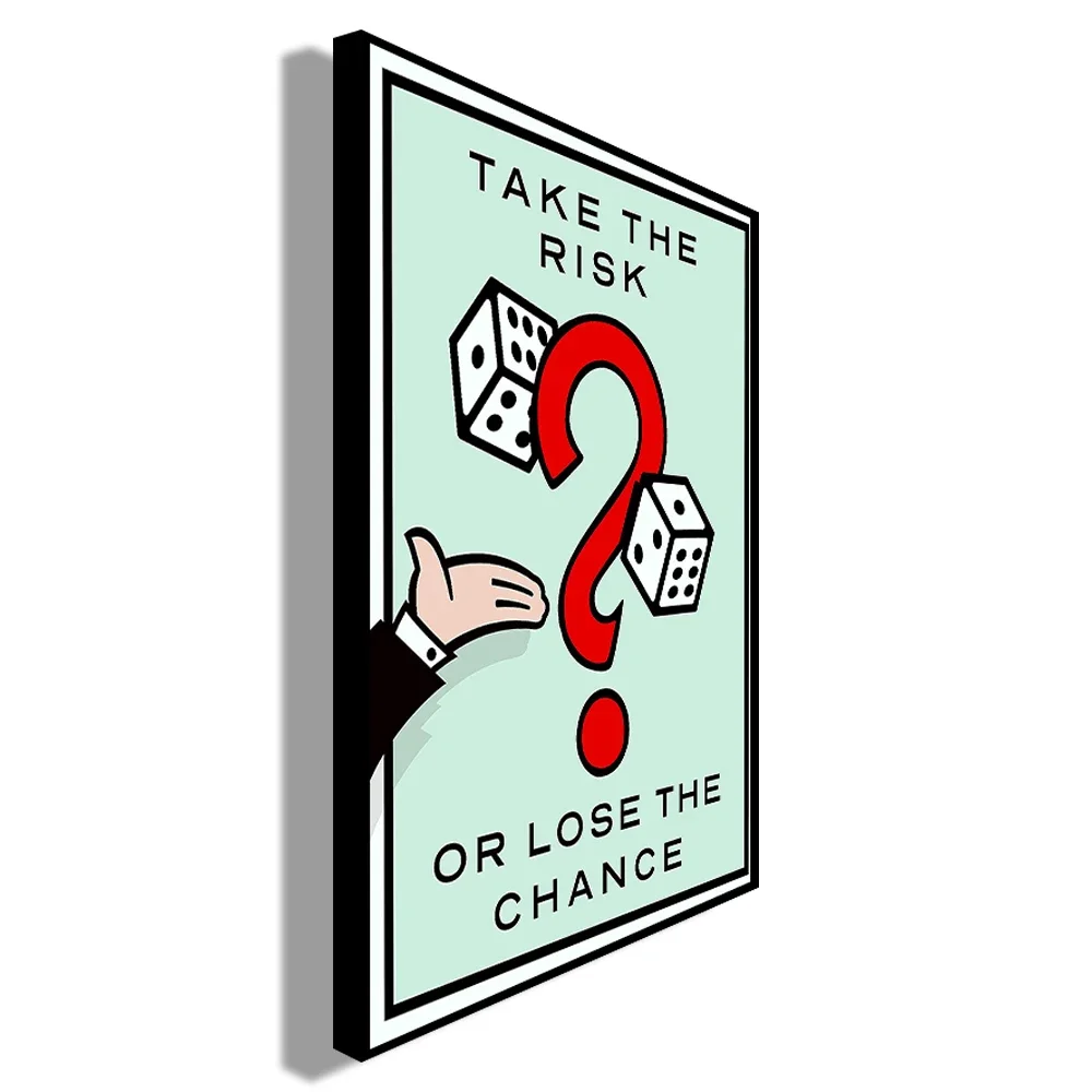 احتكار المليونير المال قماش اللوحة الزخرفية تحفيزية إقتباس ملصق فني الكرتون الشكل جدارية ديكور جدران المنزل الصورة