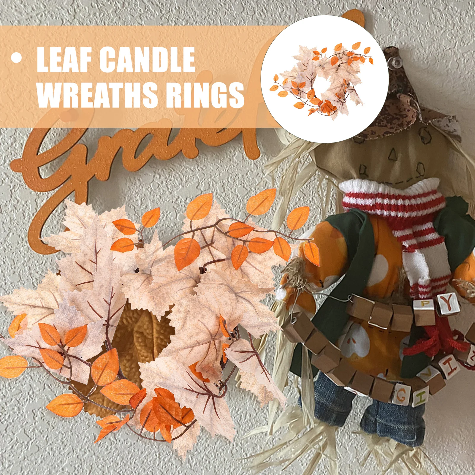 

Artificial Leaf Ring Fall Thanksgiving Centerpiece Table Wreath Autumn Dinner Party Decoration Fall Ring Wreath