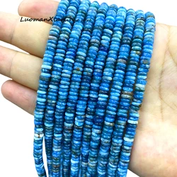 2x6MM Flat Abacus Natural Stone AA Apatite Loose Rondelle Spacer Beads for Jewelry Making Diy Bracelet Charms Accessories 15''