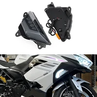 Para KAWASAKI Ninja 250 300 EX300 Ninja 400 650 EX650 ZX-6R LED intermitentes delanteros indicador intermitente luz de circulación diurna