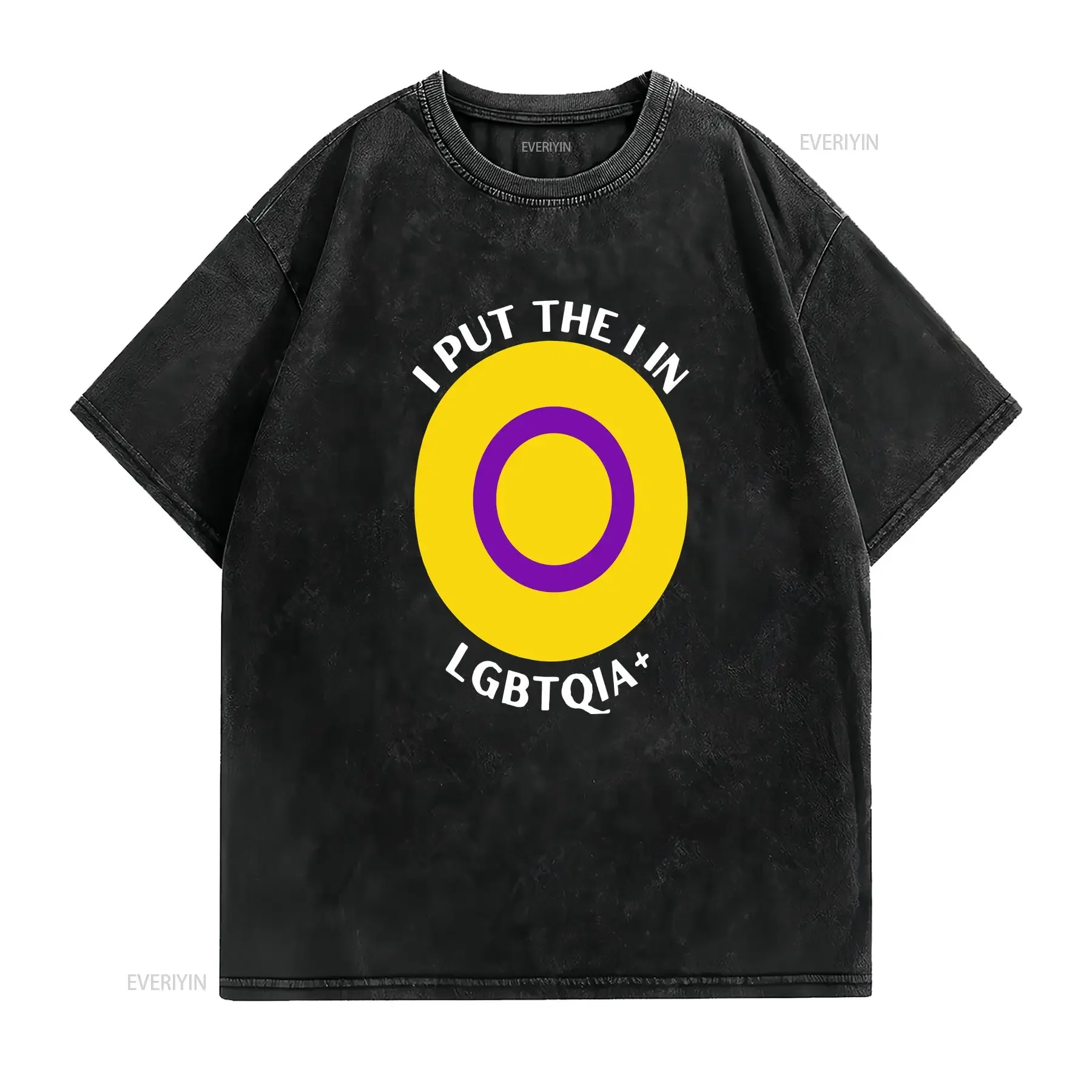 Intersex Pride T shirt LGBTQIA Community Gay Orientation Identity Out Proud Non Binary For Boy Girl Man Woman LGBT vintage