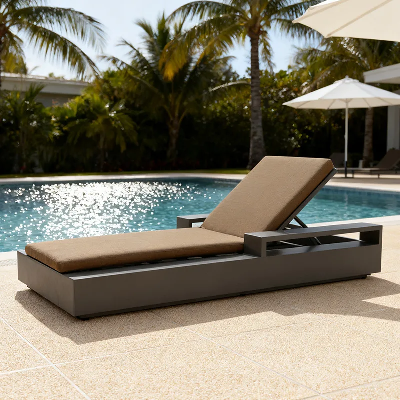 Aluminum alloy bed beach chair swimming pool leisure and tourism area hotel outdoor balcony lunch break courtyard waterproof