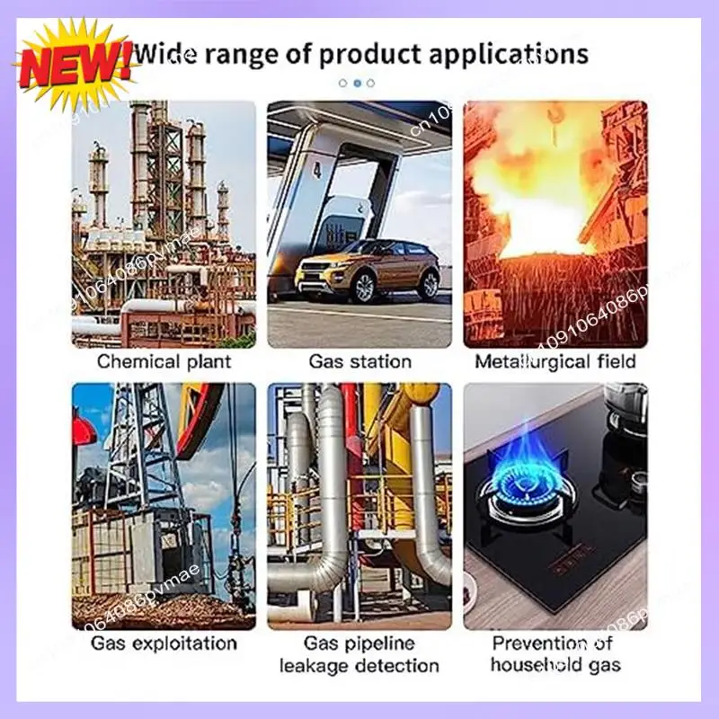 T24C 1 Piece Portable Natural Gas Detector Alarm Sound Methane Hexane With LCD Screen 2 AAA Batteries For Home A