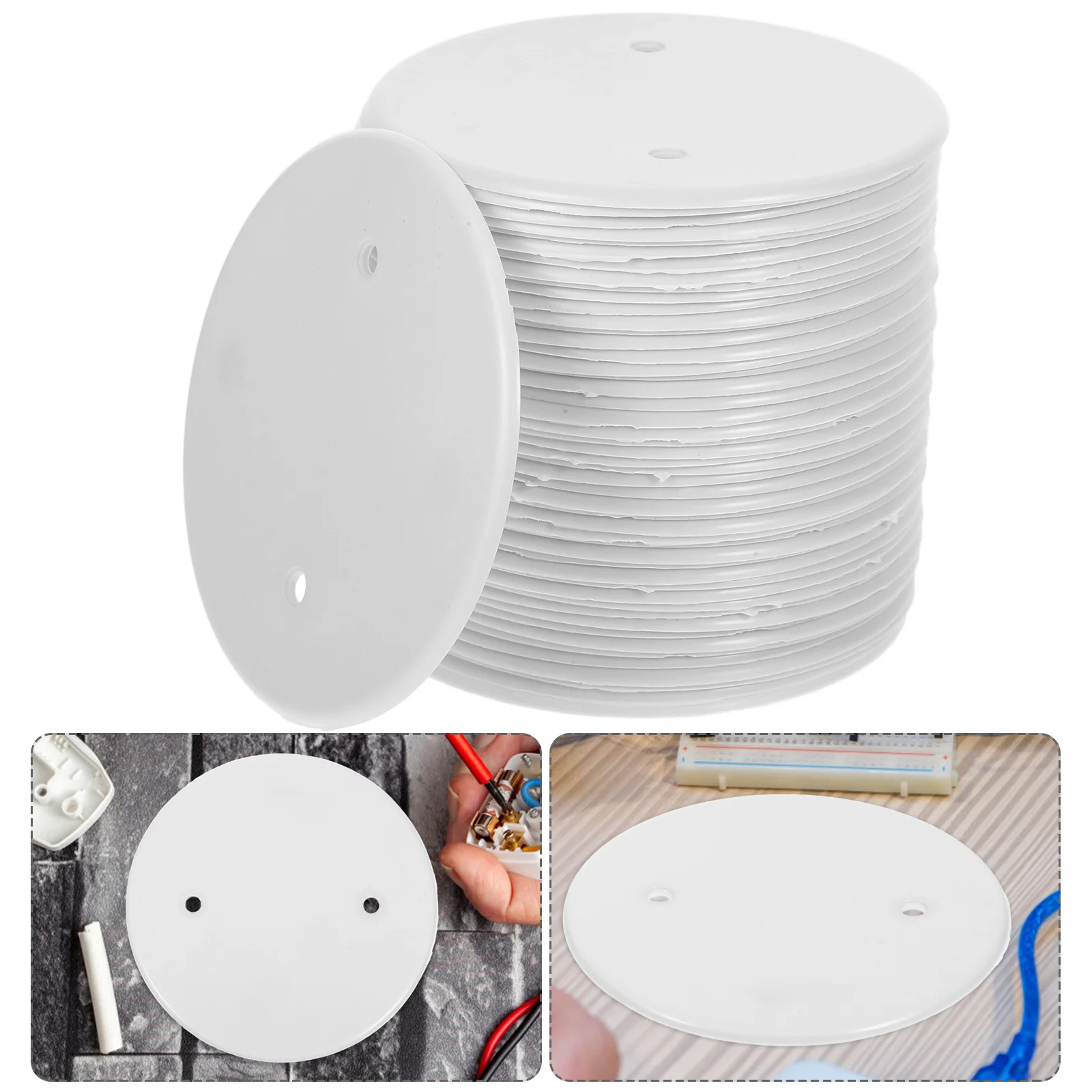 50 Uds Panel Protector de cable de alimentación cubierta de protección de Cable de Pp blanco para caja de conexiones de toma de corriente de techo de pared