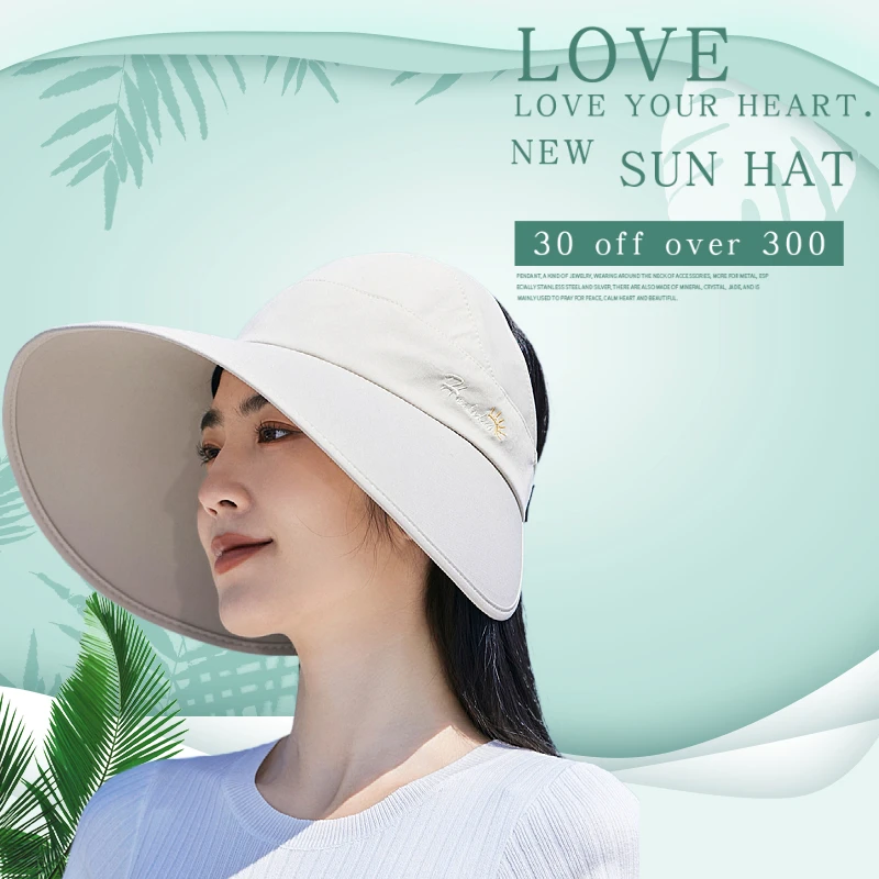 Cappelli da sole semplici in stile coreano di nuovo arrivo per le donne con protezione UV a tesa larga