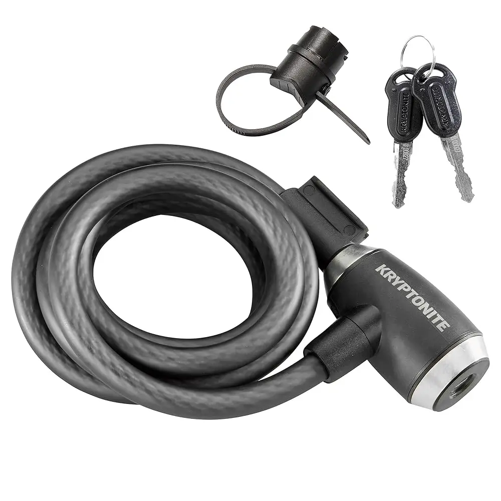 

Bike Lock Cable, 2FT/6FT/10FT Long 12mm Thick Heavy Duty Braided Steel Cable Anti-Theft Security Lock for Outdoor