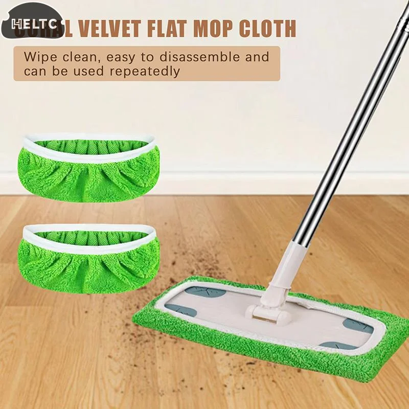 2PCS Reusable Mop Pads with High Water Absorption and Ultra-fine Fiber Cleaning Pads That Can Firmly Adhere To Most Standard Mop