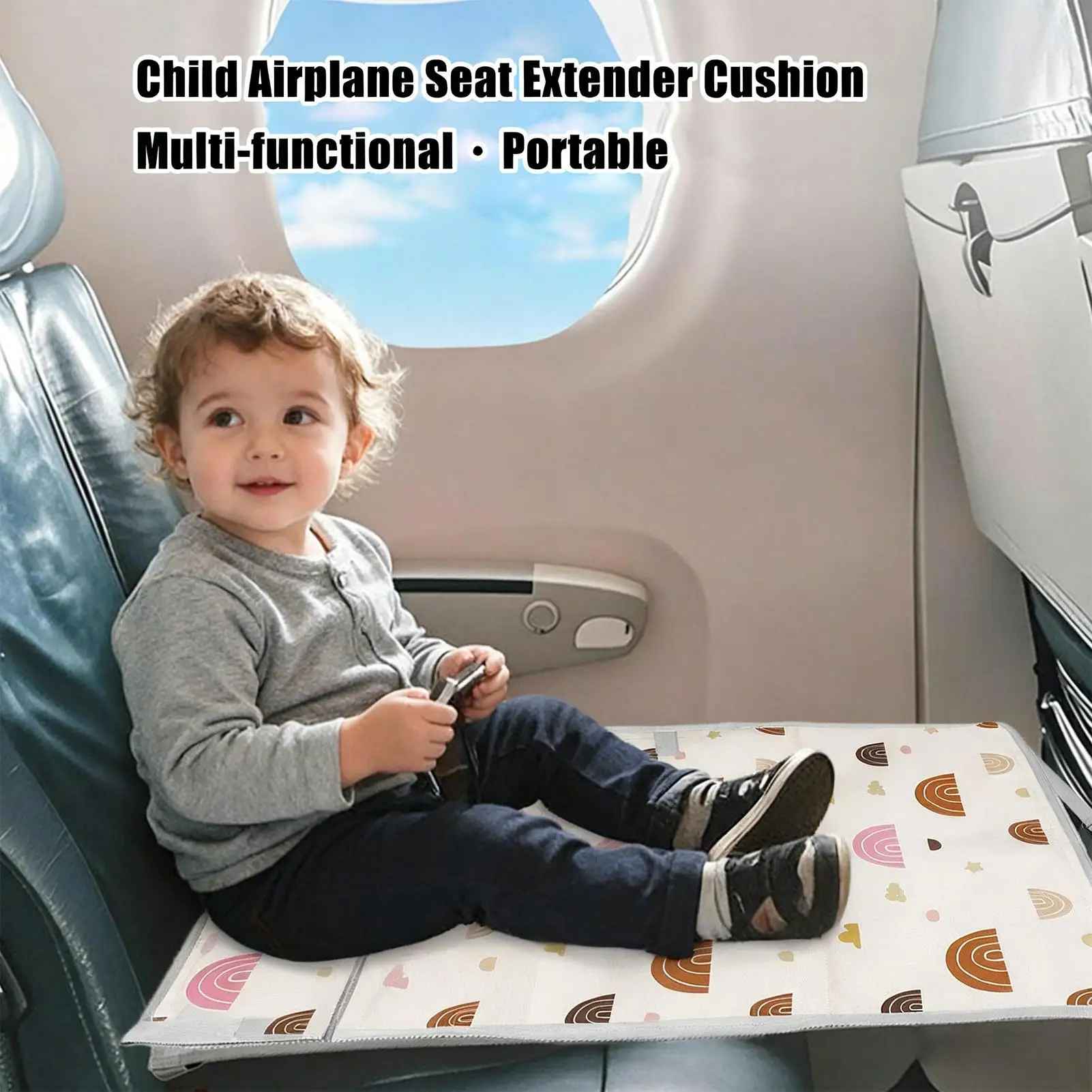 Airplane Seat Extender For Kids Waterproof Baby Airplane Sleeping Bed Foldable Baby Plane Sleeping Pad For Dining High Chairs
