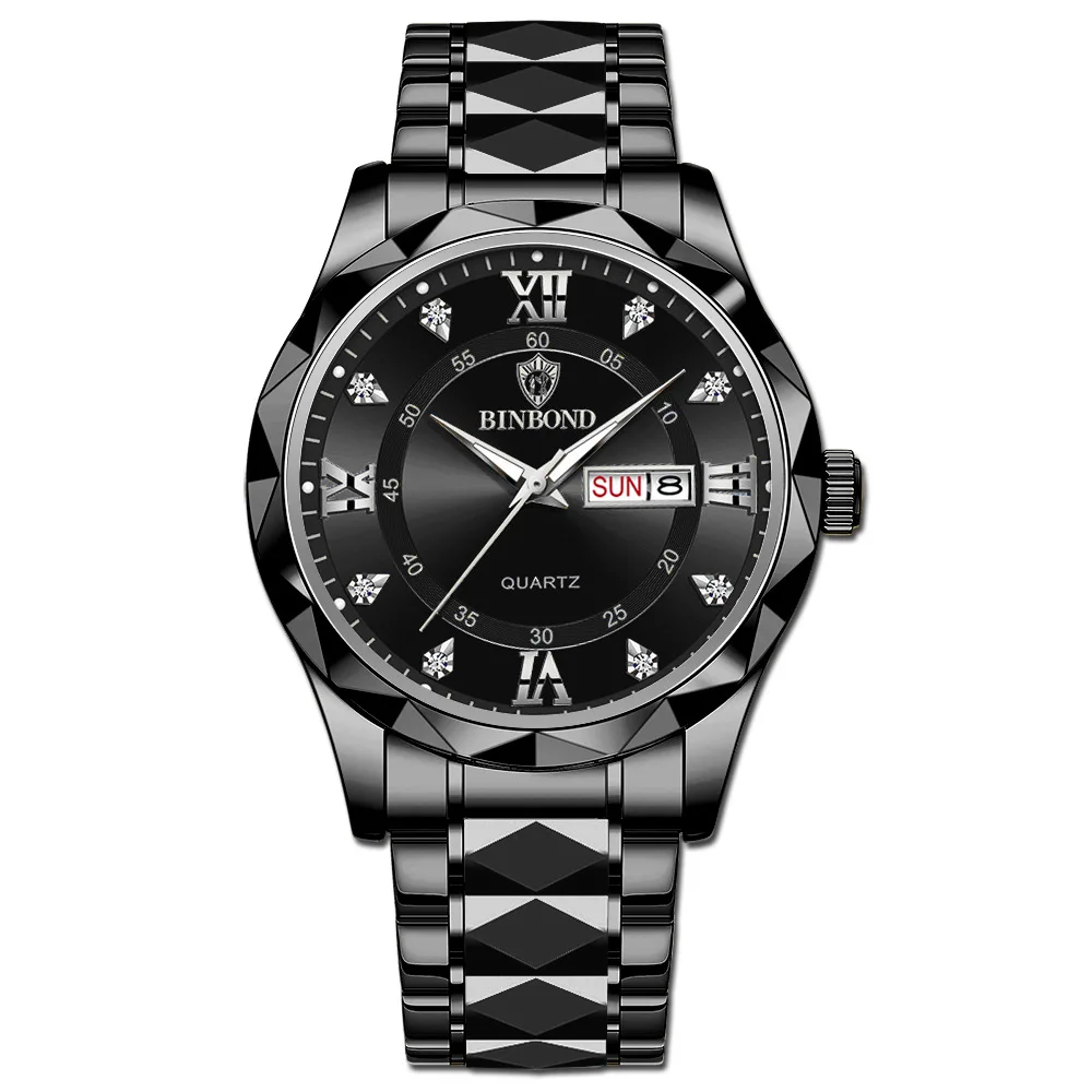 Men's Precise Auto Date Quartz Watch with Luminous Features