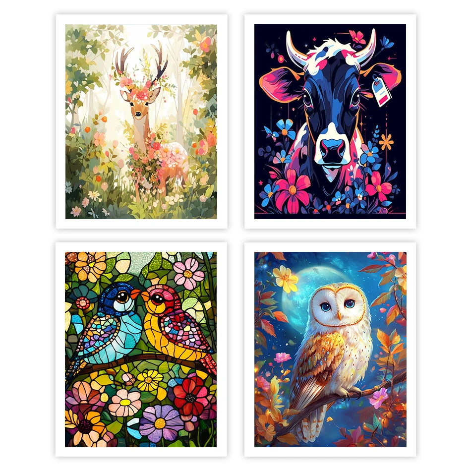 

GATYZTORY Painting By Number Adults Animals flowers With Frame On Canvas Arts Crafts Oil Adult Coloring Acrylic Home Decoration