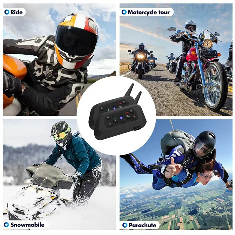 

V6 PRO 800M Motorcycle Bluetooth Helmet Headset Intercom For Motorbike 6 Riders BT Wireless Waterproof Interphone-AAAE