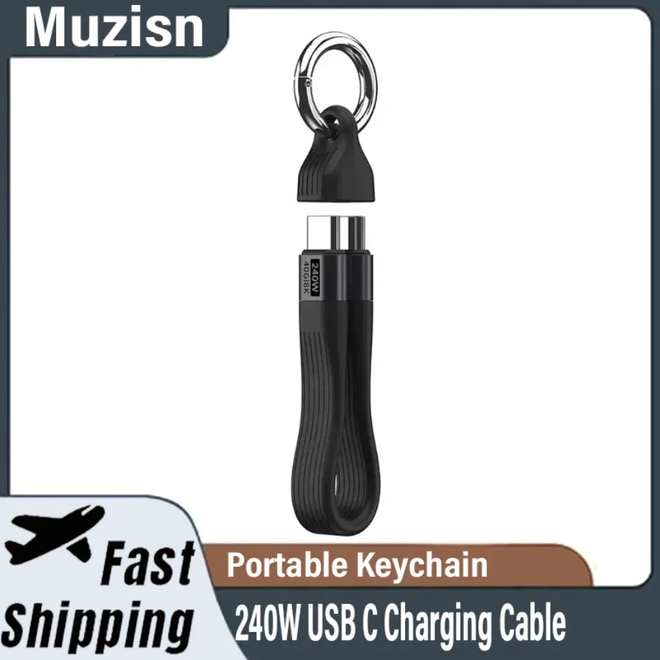 240W USB C Charging Cable For iPhone 16 USB 4 Cable Portable Keychain 40Gbps Data Transfer Thunderbolt 4/3 8K@60Hz Video Display