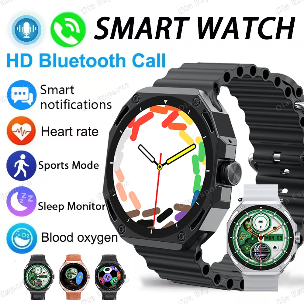 

Новые умные часы 2026 года с AMOLED-экраном 1,52 дюйма, 3D-меню, измерением пульса, водонепроницаемостью 5ATM, GPS-трекингом, функцией звонков, для мужчин и женщин, в подарок