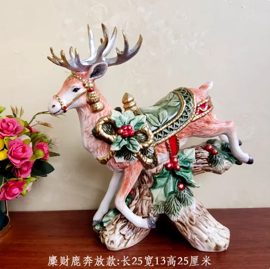 

Керамический подсвечник в виде рождественского оленя, украшение для праздничного стола, подарок, декор в европейском стиле, декор для благословений