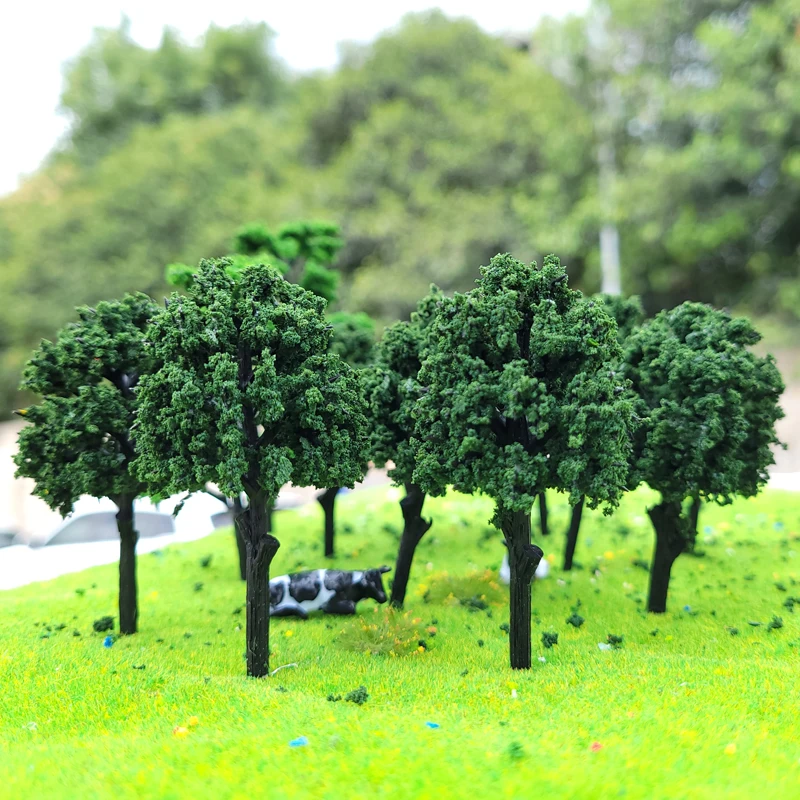 10pcs Model Tree Broadleaf mulberry tree model military sand table material train/railway layout