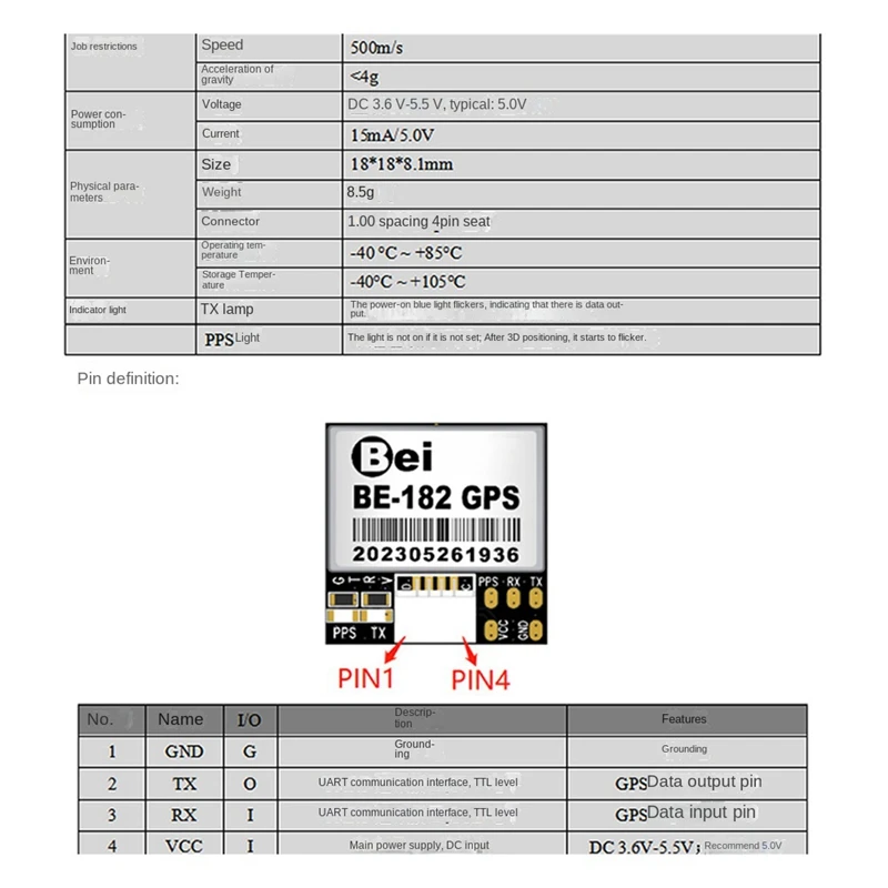 For Beitian BE-182 GPS Module M10050 GPS BDS GALILEO For Long Range FPV Racing Drone Airplane F4 F7 Flight Control