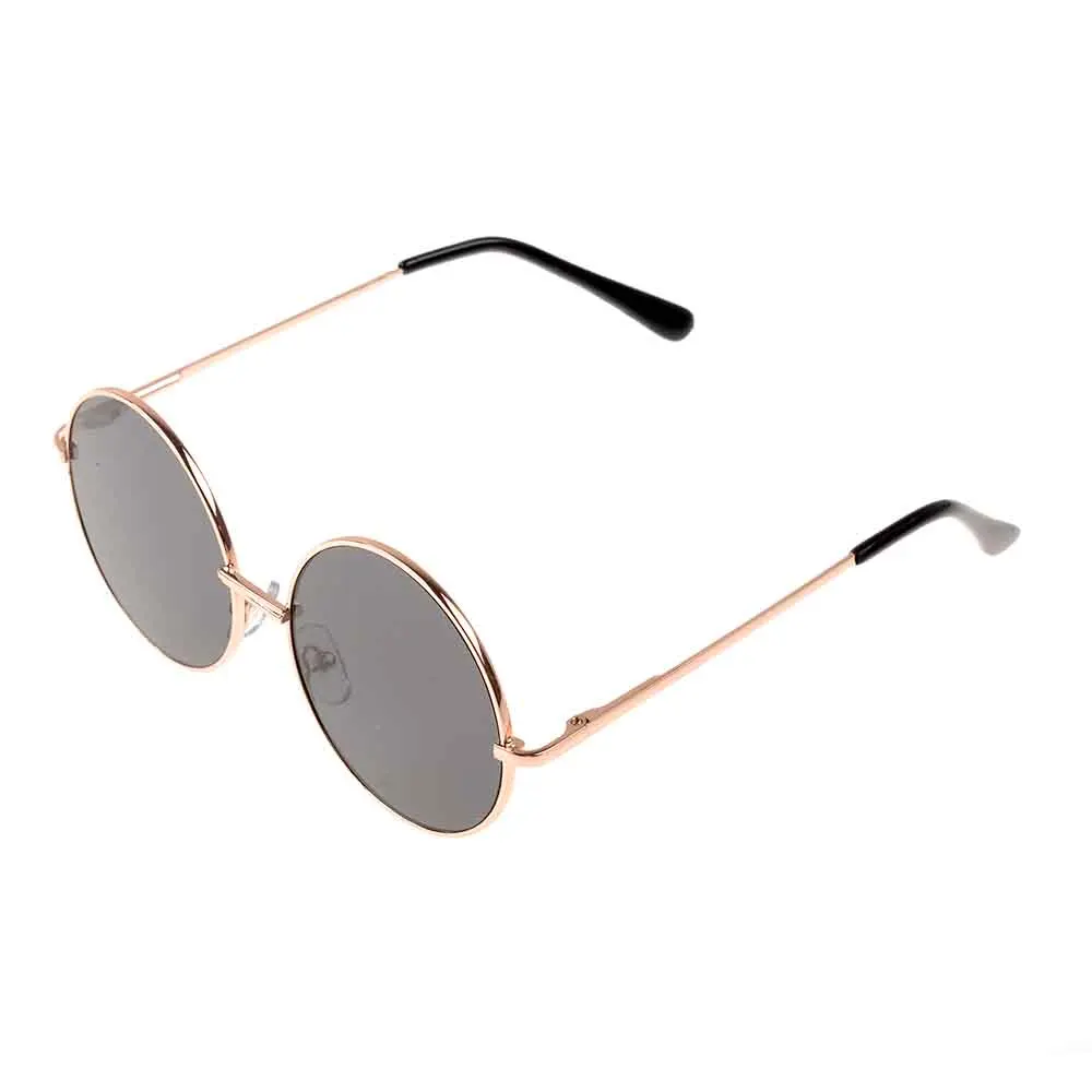 Óculos redondos retrô para crianças, óculos polarizados, óculos de sol com armação metálica UV400 Shades, bonito estilo britânico, meninos e meninas, moda