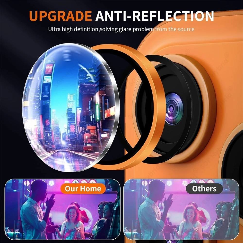 1-3Pcs Metal Camera Ring Protector Cap For IPhone 17 Pro Max 16 Pro Max 14 Plus AR+AF HD Rear Lens Glass With Mounting Support
