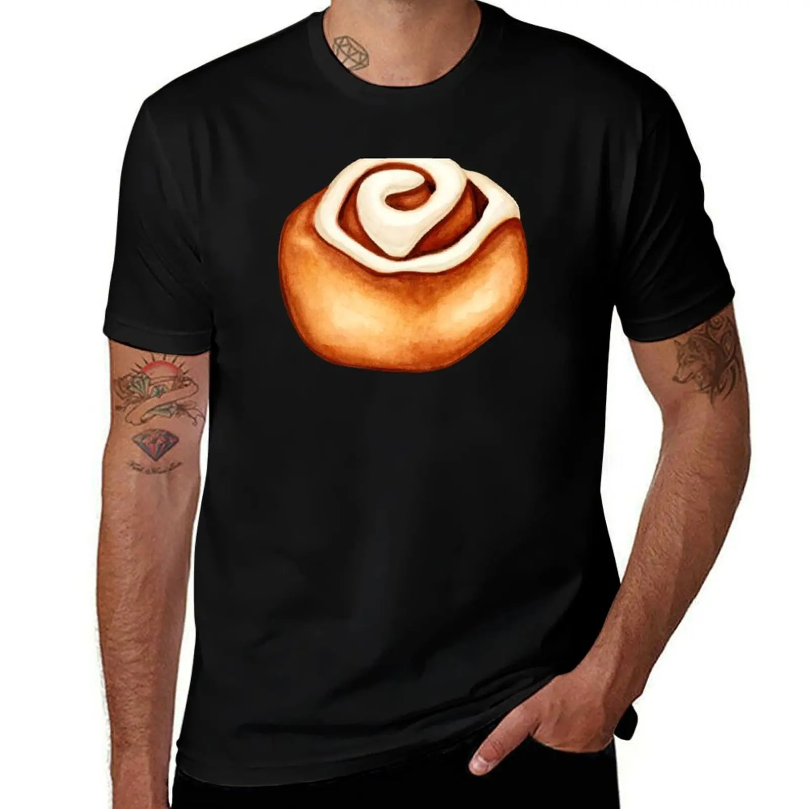 Cinnamon Roll Pattern - Red T-Shirt Lightweight Sport Basic T-Shirt