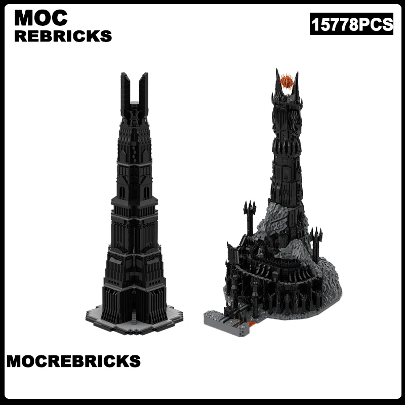 

Famous Movies Series Rings Dark Tower MOC Building Blocks UCS Orthanc Model Technology Bricks Assembly Boy Toys Birthday Gifts