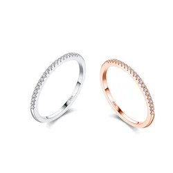 925 Sterling Silver Simple Elegant Ring for Women Wholesale Dazzling Clear CZ Stackable Finger Rings Wedding Statement Jewelry