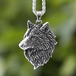 2024 New Style 316L Stainless Steel VIKING Wolf Head Pendant Viking 3D Design Celtic Animal Pendant for teen gift