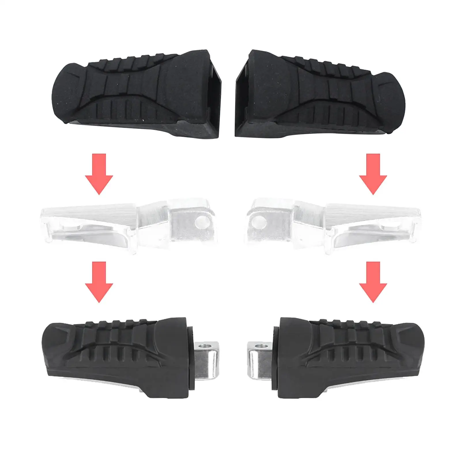 2x Motorcycle Rear Rubber Footrest Coves Replace Motorbike Accessories Motorcycle Rear Footpegs Rubber Pad for R1200GS LC