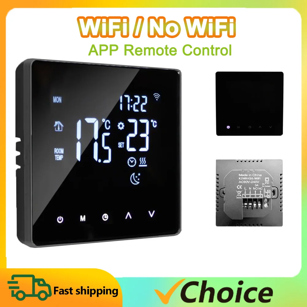 Smart Thermostat Temperature Controller LCD Display Touch Screen Week Programmable App Control Underfloor Heating Thermostats