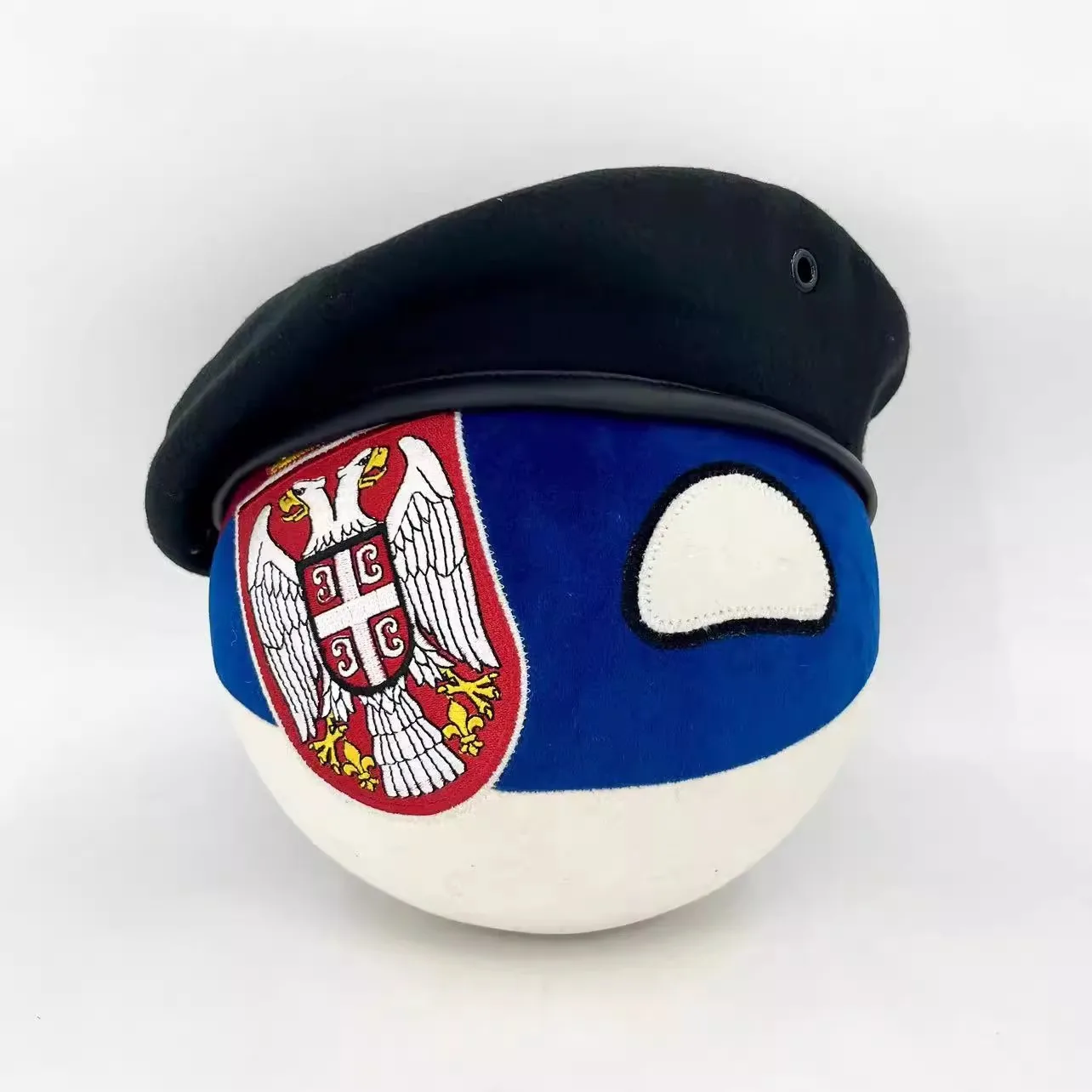 The Republic of Serbia Ball and Beret Hat Doll SRB Countryballs Plushies Cosplay Polandball Plush Toy for Gift 20CM