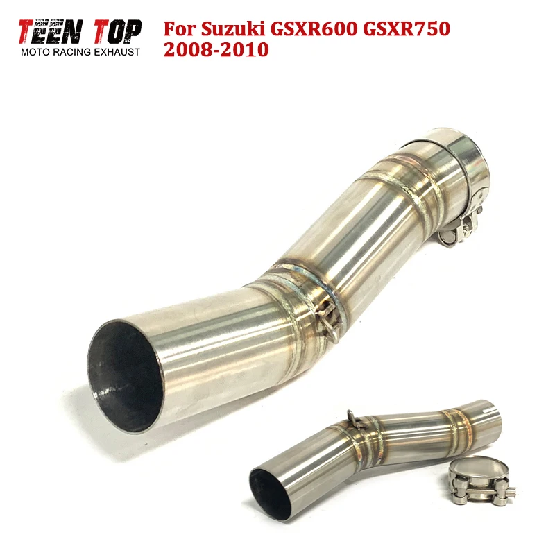 Tubo medio de Escape de motocicleta para Suzuki GSX-R 600 GSX-R 750 tubo de enlace medio de Escape 2008-2010 51mm GSXR600 GSXR750 Escape Moto