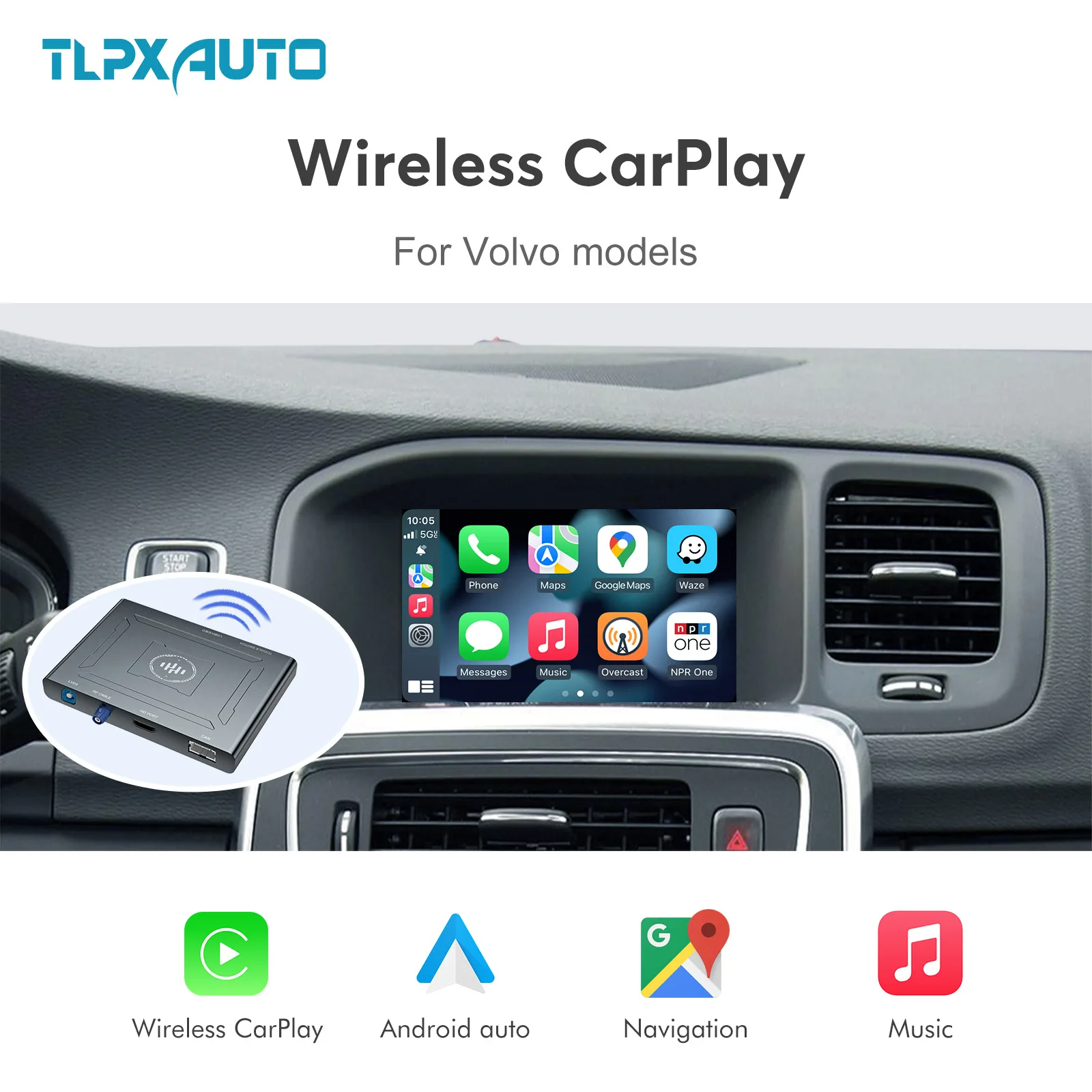 Wireless Carplay OEM Adapter Dongle Autobox Android Auto Interface Module for Volvo XC60 XC70 XC90 S60 S80 S90 V60 V70