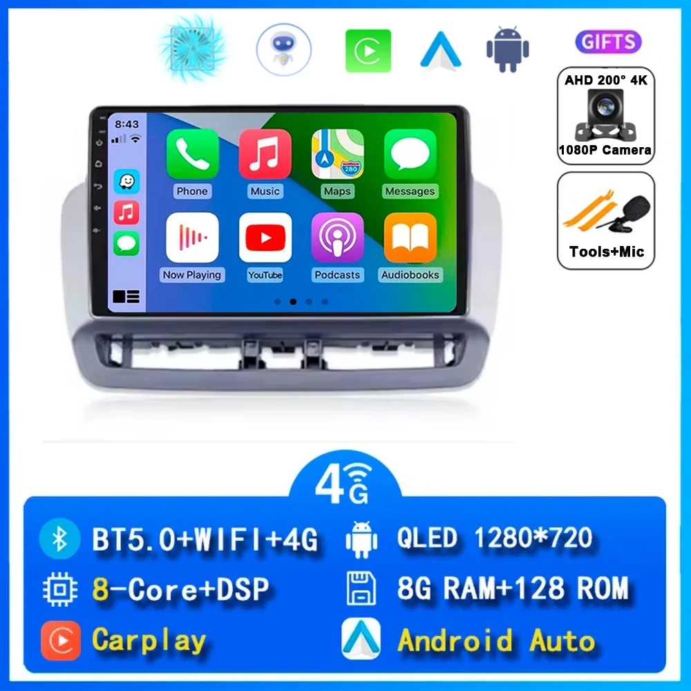 12G + 256G QLED Touchscreen Voor Seat Ibiza 2012-2015 Android 15 Auto Radio Auto Multimedia Video speler 5G WIFI BT GPS Navigatie