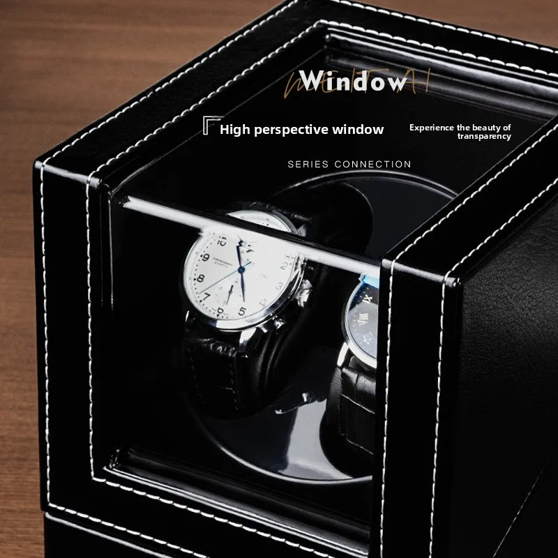 2 Slots Watch Winder for Automatic Watches Watch Box Automatic Winder Use USB Cable for Men with Quiet Motor