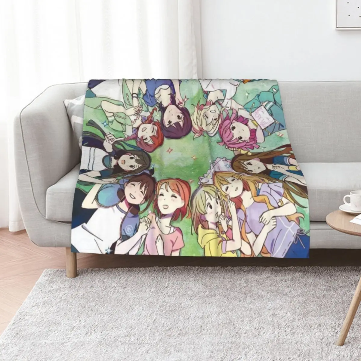 

nijigasaki/ nijigaku laying on the grass together (magazine scan) Throw Blanket Luxury Designer Thin Soft Baby Blankets